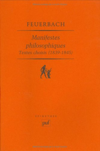 Manifestes philosophiques : textes choisis, 1839-1845