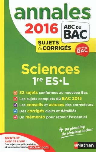 Sciences, 1re ES, L : bac 2016