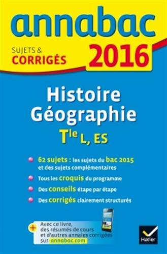 Histoire géographie terminale L, ES : 2016