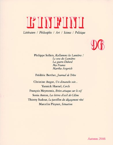 Infini (L'), n° 96