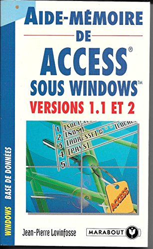 Aide-mémoire de Access sous Windows, versions 1.1 et 2
