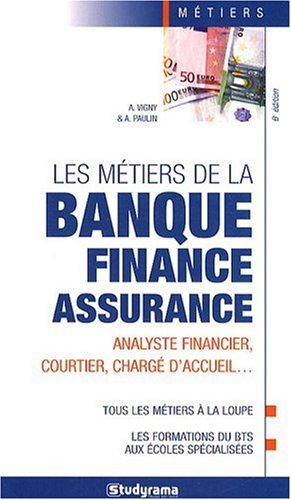 Les métiers de la banque, finance, assurance : analyste financier, courtier, chargé d'accueil...