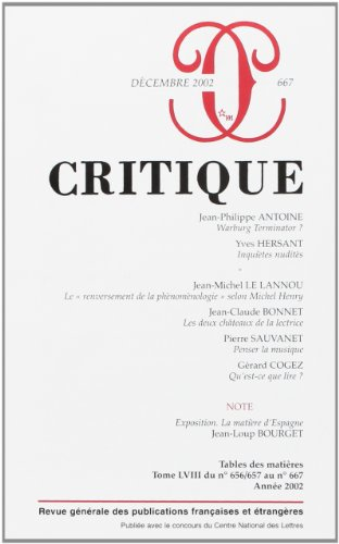 Critique, n° 667