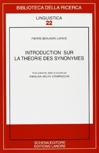 Introduction sur la théorie des synonymes - Benjamin Lafaye