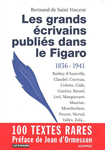 Les grands écrivains publiés dans le Figaro : 1836-1941