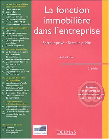 La fonction immobilière dans l'entreprise : secteur privé, secteur public