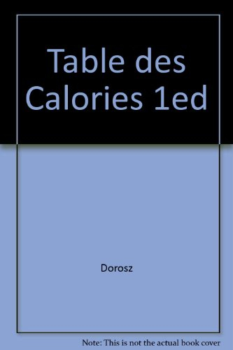 table des calories 1ed