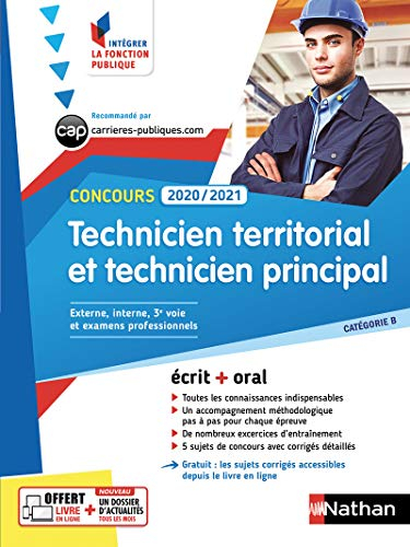 Technicien territorial et technicien principal, concours 2020-2021 : catégorie B, concours externe, 