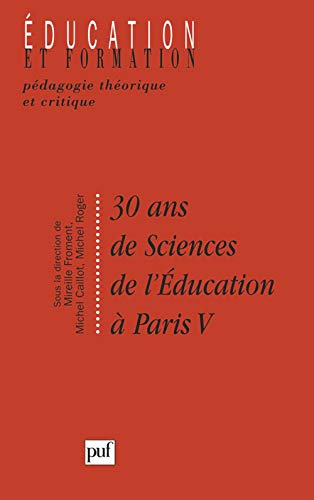 30 ans de sciences de l'éducation à Paris V