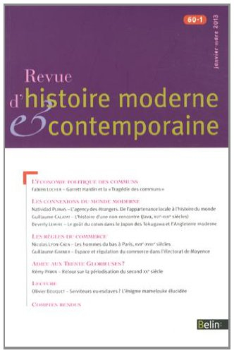 Revue d'histoire moderne et contemporaine, n° 60-1