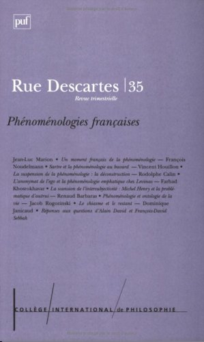 Rue Descartes, n° 35. Phénoménologies françaises