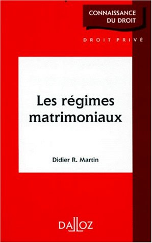les regimes matrimoniaux. edition 1995