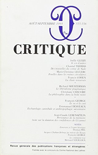 Revue Critique, numéros 555-556