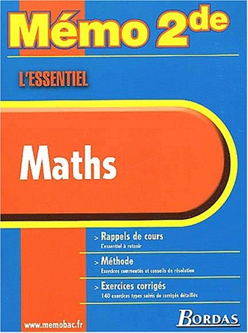 Maths : rappels de cours, méthode, exercices corrigés