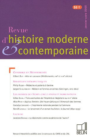 Revue d'histoire moderne et contemporaine, n° 52-1