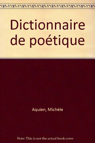 dictionnaire de poétique