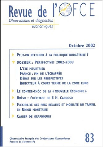 Revue de l'OFCE, n° 83 (2002)